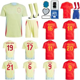 Espana 24 25 Euro Cup 11 WILLIAMS Soccer Jersey National Team 7 MORATA 19 YAMAL 21 OYARZABAL 17 SARABIA 23 SIMON 16 RODRI 10 OLMO LAPORTE Football Shirt Kits Mens Youth