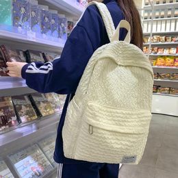 Backpack Simple Solid Girls Cute Waterproof Fashion Teenager Bookbag Women Mochila Pinkycolor Schoolbag Nylon