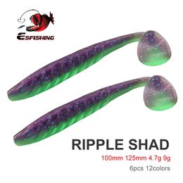 ESFISHING Soft Silicone Fish Bait Ripple Shad 100mm 125mm For Pike Fishing T Tail Pesca Artificial Lure Tackle 240407