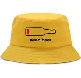 Wide Brim Hats Need Beer Harajuku Hip Hop Bucket Hat Fashion Funny Fishing Men Women Sun Shade Casual Outdoor Fisherman1458537