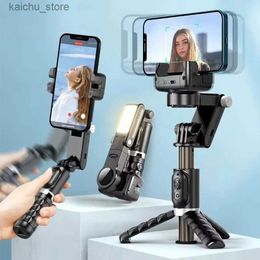 Selfie Monopods Q18 Desktop Following the shooting Mode Gimbal Stabiliser Selfie Stick Tripod with Fill Light for iPhone Cell Phone Smartphone Y240418