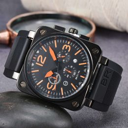 bell and ross 2023 New Bell Watches Global Limited Edition Stainless Steel Business Chronograph Ross Luxury Date Fashion Casual Quartz Mens Watch bn03 high quality