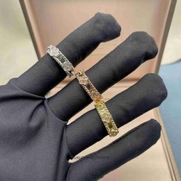 High End Jewellery rings for vancleff womens Four leaf clover trendy V-gold kaleidoscope ring female 18k rose gold wide narrow fashion ring Original 1:1 With Real Logo,box