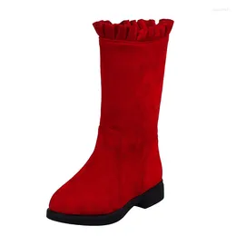 Boots Girls Warm Snow For Kids Princess Long 2024 Autumn And Winter Fashion Wild Suede Plus Velvet Children High