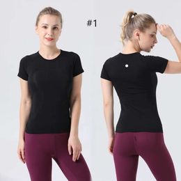 2024 LU-028 Womens Yoga Outfit Tshirts Shirts Tees Sportswear Outdoor Apparel Casual Adult Gym Excerise Running Short Sleeve Tops Breathable