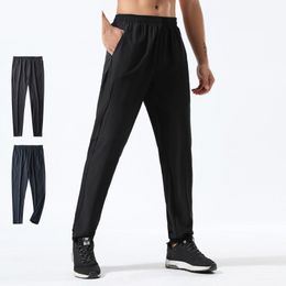 LL Men Jogger Long Pants Sport Yoga Outfit Quick Dry Gym Pockets Sweatpants Trousers MenCasual Elastic Waist fitness L0562