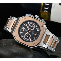 bell and ross New Bell Watches Global Limited Edition Stainless Steel Business Chronograph Ross Luxury Date Fashion Casual Quartz Mens Watch b03 high quality