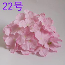 Decorative Flowers 50pcs Artificial Hydrangea Silk Flower Head 27 Petals Wedding Home Party Celebration Imitation Woollen Decoration