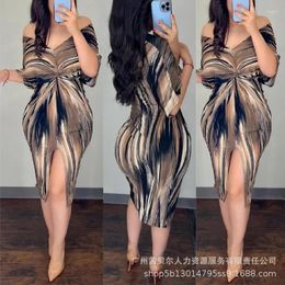 Casual Dresses 2024 Fashion Colourful Twisted Dress For Women