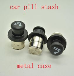 Metal Secret Stash Smoking Car Cigarette Lighter Shaped Hidden Diversion Insert Hidden Pill Box Container Pill Case Storage Box4350976