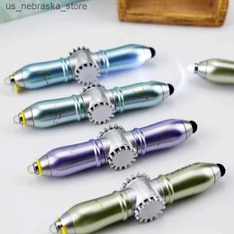 Novelty Games LED rotary pen rotary pressure reducing gyroscope metal dot pen Fidget rotary hand light EDC pressure reducing childrens toy Q240418