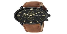 Geneva Rhinestone Fashion Geneva Men Date Alloy Case Synthetic Leather Analog Quartz Sport Watch Relogio Masculino Saat Gift8763683