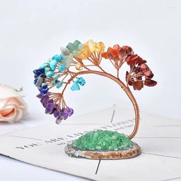 Decorative Figurines 1PC Natural Colour Crystal Tree Specimen Agate Reiki Healing Home Decoration Ornaments Lucky DIY Gifts Souvenir Gift