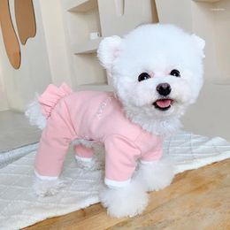 Dog Apparel & Cat Clothes Cute Pet Four-legged Outfit Spring Autumn Thin Velvet Anti-shedding For Teddy Schnauzer Kitten Puppy