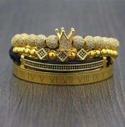 Bracelet Men high quality Roman Numerals Titanium Steel Bracelet Four piecesset Couples Crown Luxury jewelry4309129
