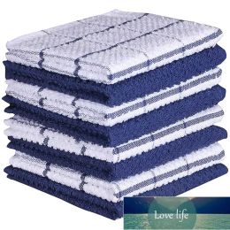 Wholesale Cotton Dish Towel Soft Super Absorbent Wiping Rags Lattice Designed Bathroom Kitchen Tea Bar Towels Home Glass Hand Cleaning Cloth