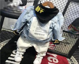 Kids Clothing Sets Fashion Cartoon Children Spring And Autumn Denim Jacket Hoodies Jeans 3pcs Boys Set Toddler Boys Clothing Y8858535