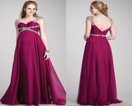 Graceful Beads Straps Floor Length Crystal Ruffles Long Prom Dress Formal Bridesmaid Dresses For Pregnant Women Maternity Evening 4603196