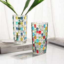 Vases A Hand Painted Art Decorative Glass Crystal Flower Vase/Bottle Modern Design Home Decration For Room Decor Table Decoration