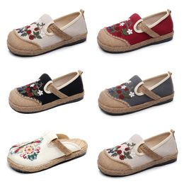 Frauen Freizeitschuhe Gai Vintage Schwarz Rotblau Flats Sommer-Outdoor-Saison Casual Schuhe Eur36-40