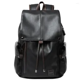 Backpack 2024 Printing Men USB Leather Waterproof Casual School Student Travel Business Commuting Laptop Multifunctional Bag