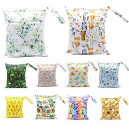 Bags Mommy Diaper Bags 30*36cm Double Zipper Baby Reusable Cloth Nappy Waterproof Wet Bag for Infant Portable Travel Stroller Pocket