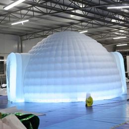 10m diameter (33ft) Inflatable Igloo Dome Tent with Air Blower(White, Two Doors) Structure Workshop for Event Party Wedding Exhibition Business Congress