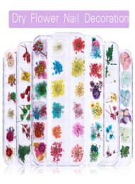 Nails Dried Flowers Real Floral 3D Nail Art Decorations Sticker Gel Polish Natural Slider DIY Design Accessories Manicure Tools2877119