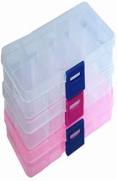 Transparent Plastic 10 Slots Organiser Storage Box Display Case Jewellery Storage Organiser Box for Beads Ring Earrings6024638