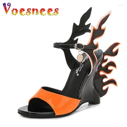 Dress Shoes 2024 Stripper High Heels Women Wedges Sandals Female Performance Dancing Platform Sexy Party Club Flame
