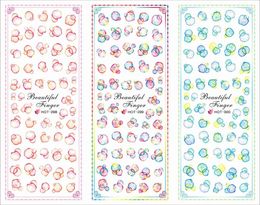 Nail Stickers 3 Sheet/Lot Round Dot Series Bubble Flower Large Sheet Water Transfer Sticker For DIY Art Decal