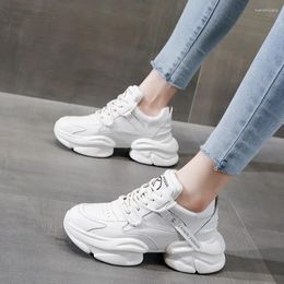 Casual Shoes Krasovki 7cm Air Mesh Cow Genuine Leather Women Platform Fashion Sneakers Summer Autumn Spring Chunky