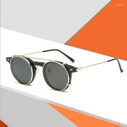 Sunglasses 48mm Round Frame Polarised Dual-use Anti-blue Light Cover Mirror Can Be Matched With Myopia Glasses Sunglass62678