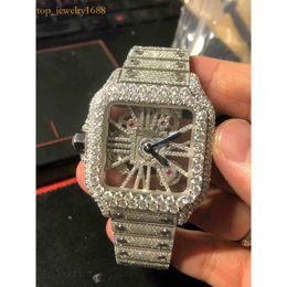 7A 2023 Designer Singeleton Custom Sier Moissanite Diamond Watch Pass Testado Movimento de quartzo