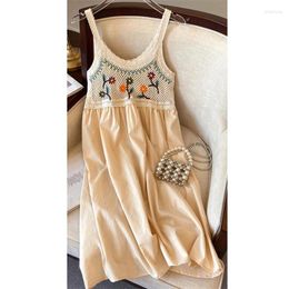 Casual Dresses Cute Floral Sleeveless Cami Short Dress For Women Summer Sweet Crochet Lace Spaghetti Strap Holiday AM7008
