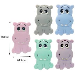 5pcs Baby Teether Cute Silicone Animal chewing Cartoon Stitch Toy A Free Beads DIY Chain childrens goods gift 240415