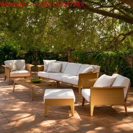 Camp Furniture Customised Outdoor Sofa Courtyard Leisure Balcony Nordic Villa Garden Waterproof Single Double Rattan