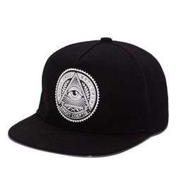 Snapback Hats Triangle Eye Illuminati Snapback Hats Round Label Fashion Men Women Adjustable Baseball Cap Men Snapbacks Hip Hop Ha6835247