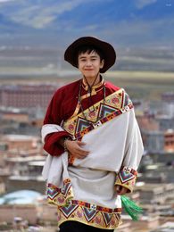 Ethnic Clothing Tibetan Men's Robe Trip Shoot Minority Full Set Po Dance Costume