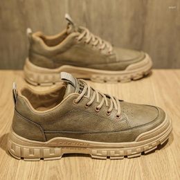 Casual Shoes Men's Versatile Sports Leather Outdoor Wear-resistant Work Anti-skid Vulcanized