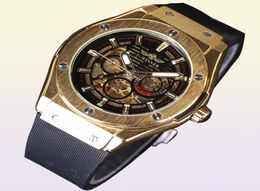 Winner Fashion Men Watches Top Brand Luxury Automatic Watch Mechanical Skeleton Golden Metal Male Rubber Band Wristwatches SLZa9013169788