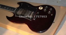 custom guitar factory 2015 Top Quality SG dark wine red with black pickguard Chrome hardware electric guitar 11115661803