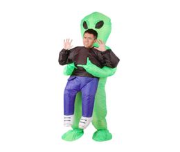 Inflatable Monster Costume Scary Green Alien dinosaur Mascot Cosplay Costume for Adult animal Halloween Purim Party8590906