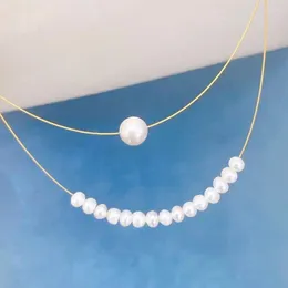 Chains Factory Special Double Pearl Collar 3-4mm/7-8mm Natural High Quality Necklace Ladies Exquisite