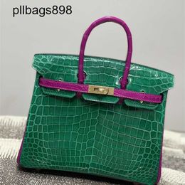 Handmade 7a Handbag Bikns Genuine Leather Colour crocodile skin high gloss belly womens 25 Colour with luxury1T9Z