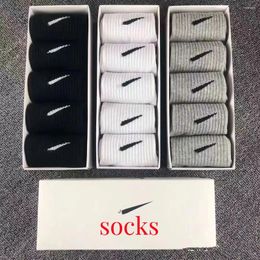 Men's Socks Mens Women Cotton All-match Solid Colour Slippers Classic Hook Ankle Breathable Black White Grey Football Basketball Sport