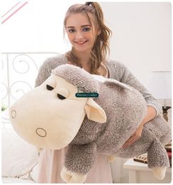 Dorimytrader Large Plush Cartoon Anime Sheep Baby Doll Soft Giant Stuffed lying Goat Alpaca Toy Nice Kids Present 39inch 100cm DY62188298