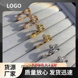 High End Designer jewelry rings for womens Carter Nail Ring LOVE Mens and Womens Pair Ring Narrow Mens Wide Couple Ring Full of Stars Original 1:1 With Real Logo