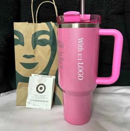 water bottle US stock winter Pink Red Holiday H2.0 40OZ Mugs Cosmo Pink Parade Tumbrs Car Cups Stainss Steel Target Red Flamingo Coffee Vantines Day Gift Spark 1 1 0228