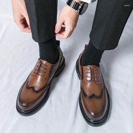 Casual Shoes Spring High-quality Lace Up Mens Luxury British Style Business Thick Bottom Oxford Office